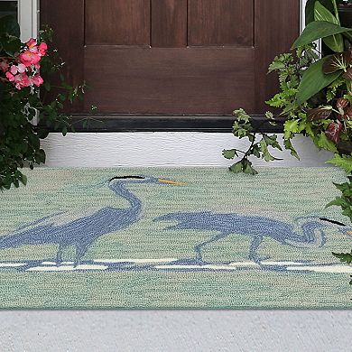 Liora Manne Frontporch Blue Heron Indoor Outdoor Rug