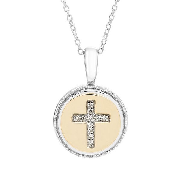 Micro Simple Cross Pendant in Yellow Gold