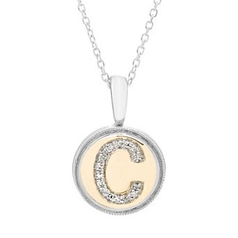 It's Personal 14k Gold Over Sterling Silver Diamond Accent Initial Pendant Necklace