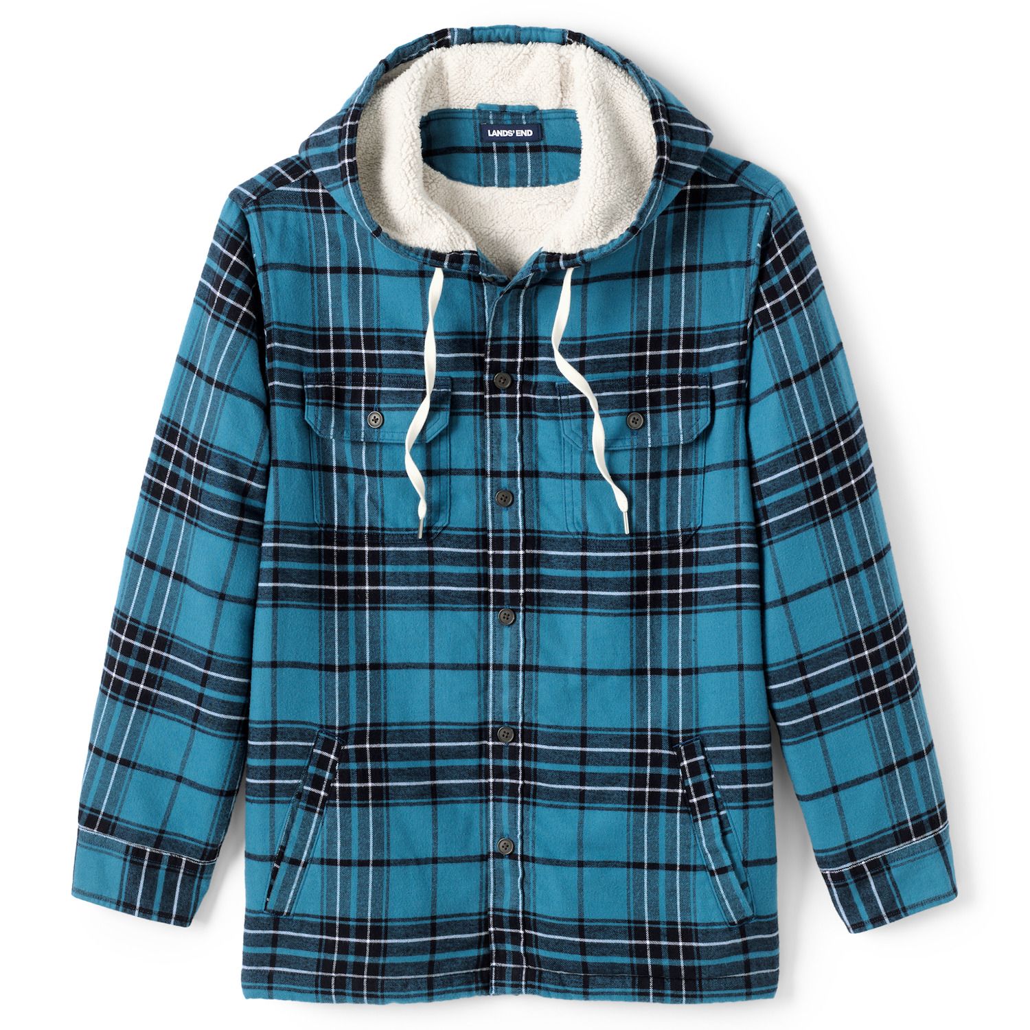 mens sherpa lined flannel hoodie