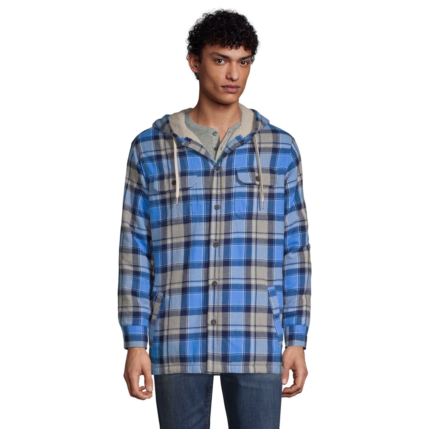 big & tall men's hooded shirts & tops