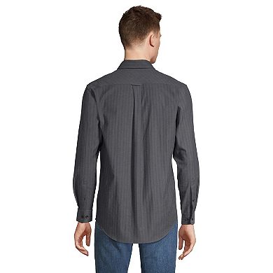 Men's Lands' End Traditional-Fit Comfort-First Lightweight Plaid Flannel Button-Down Shirt