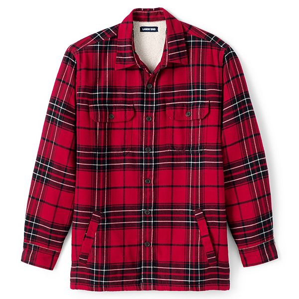 Victory Outfitters Mens Button-Front Sherpa Lined Flannel Shirt Jacket 