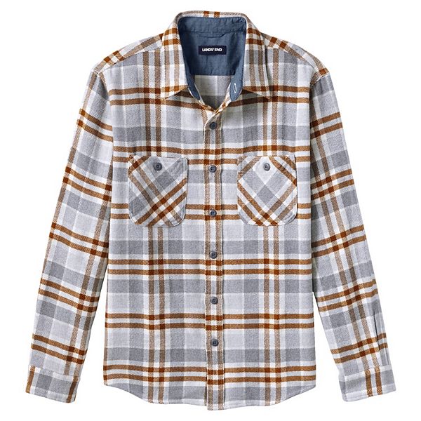 Big & Tall Lands' End Traditional-Fit Rugged Flannel Button-Down Shirt