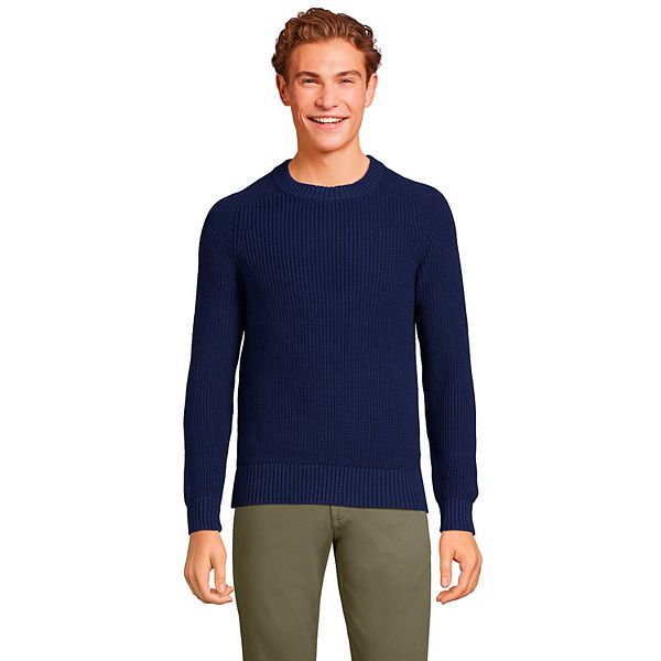 Men's Lands' End Cotton Drifter Shaker Sweater