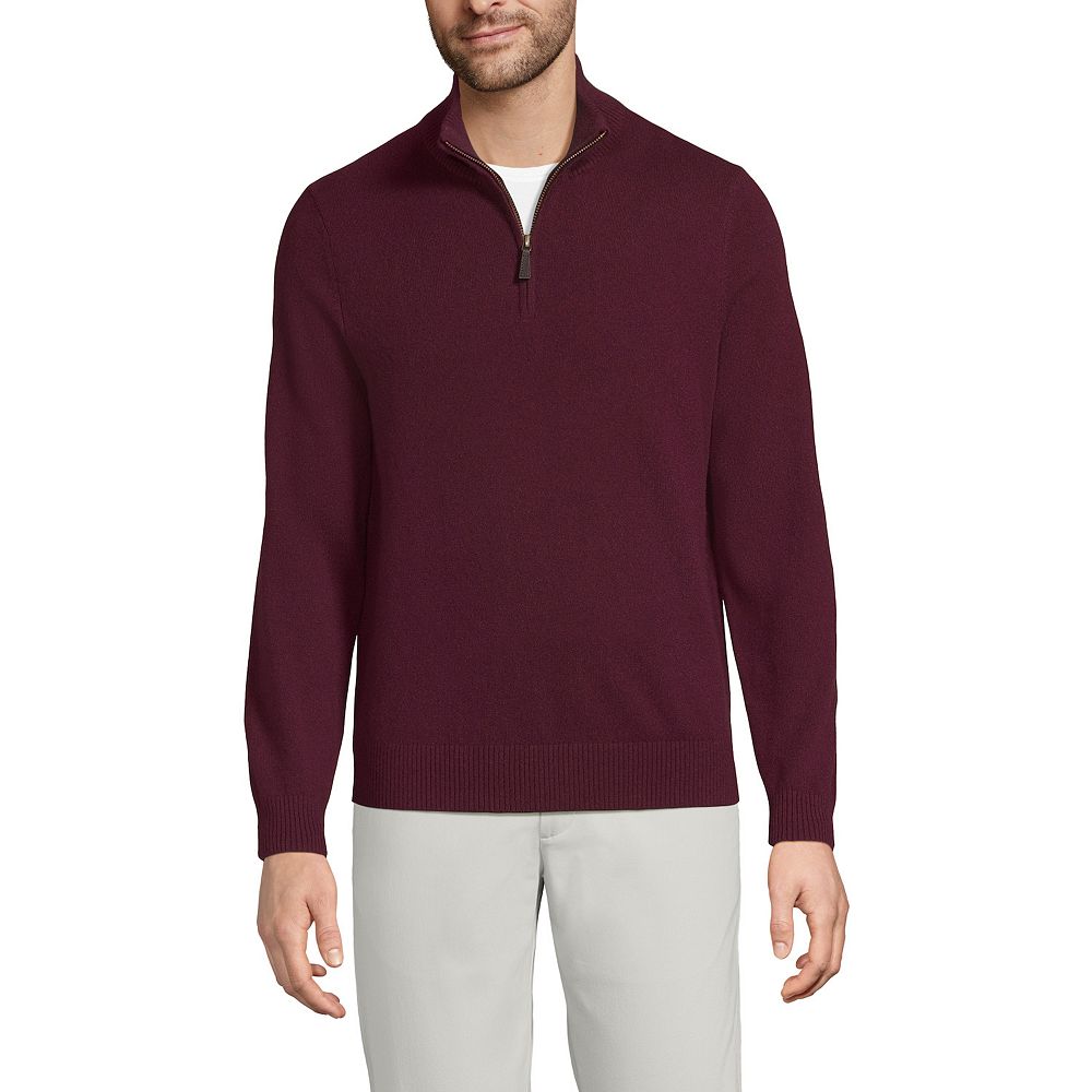 Men's Lands' End Cashmere Quarter-Zip Sweater