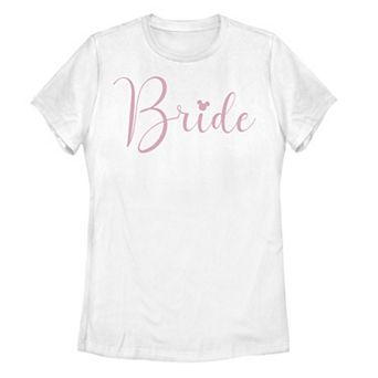 Juniors' Disney's Mickey Mouse Bride Cursive Logo Tee