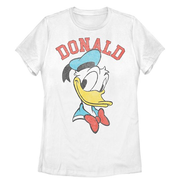 Juniors' Disney's Donald Duck Happy Big Face Tee