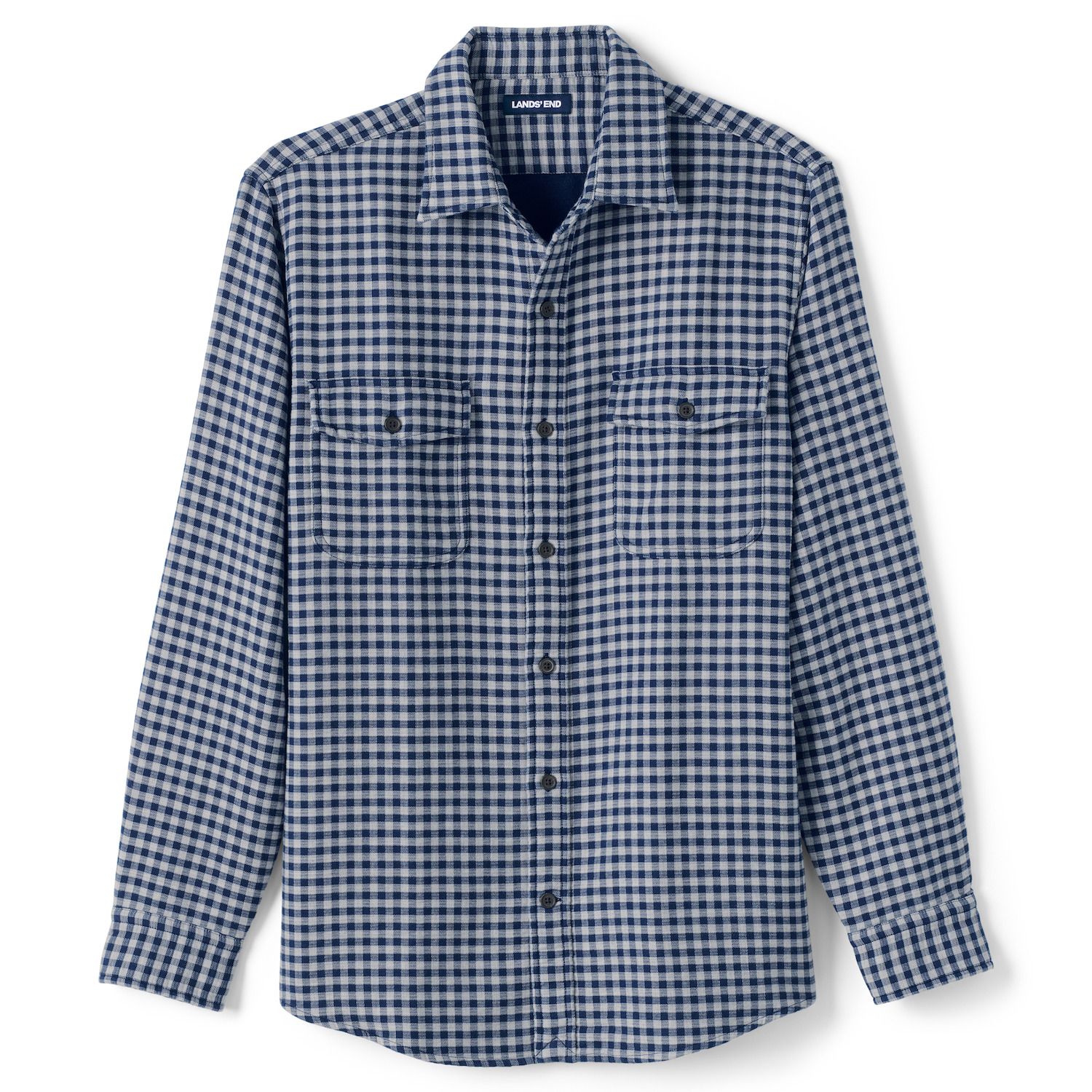 lands end fleece lined flannel shirt