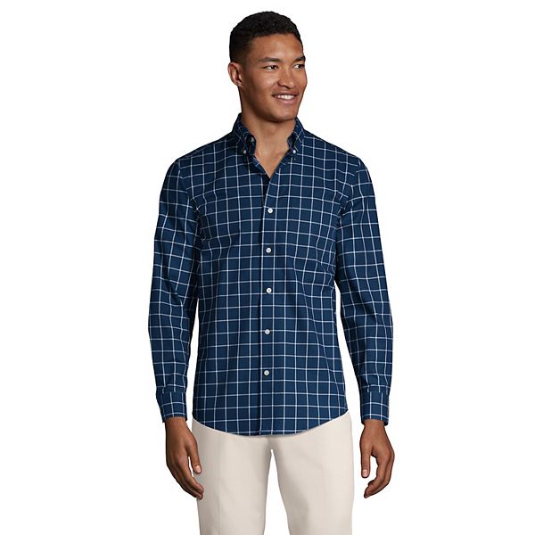 Men's Lands' End Traditional-Fit No-Iron Twill Button-Down Shirt