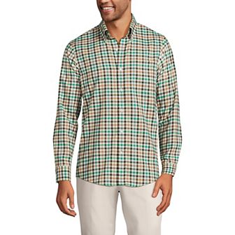 Men's Lands' End Traditional-Fit No-Iron Twill Button-Down Shirt