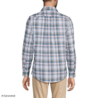 lands end big and tall dress shirts Lands' End Big & Tall Traditional Fit Solid No Iron Supima Pinpoint Straight Collar Dress Shirt