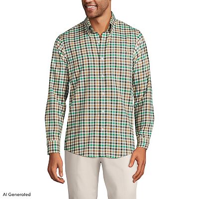 Big & Tall Lands' End Traditional-Fit No-Iron Twill Button-Down Shirt