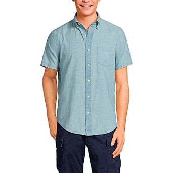 Men's Lands' End Traditional-Fit Chambray Button-Down Shirt