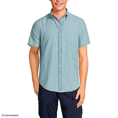 lands end men's short sleeve dress shirts Lands' End Men's Short Sleeve Oxford Dress Shirt