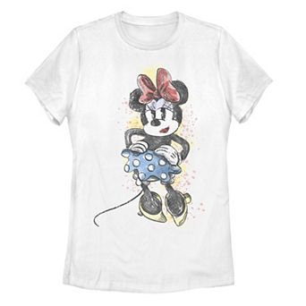 Juniors' Disney's Minnie Mouse Sketch Portrait Tee
