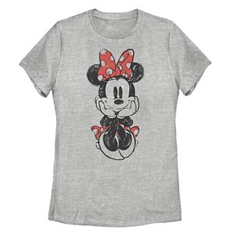 Disney's Minnie Mouse Sitting Vintage Sketch Juniors' Graphic Tee