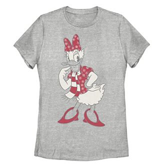 Juniors' Disney's Daisy Duck Christmas Outline Tee