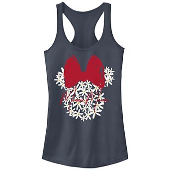 Juniors' Disney's Mickey Floral Minnie Mouse Tank Top