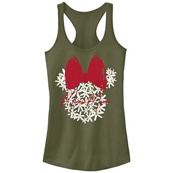 Juniors' Disney's Mickey Floral Minnie Mouse Tank Top