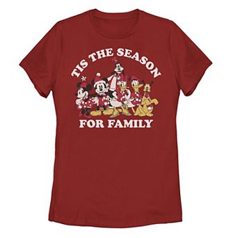 Juniors' Disney's Mickey Christmas Season For Family Tee