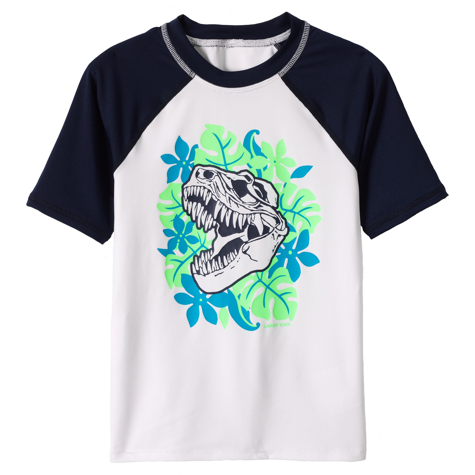 Boys 2-20 Lands End Graphic Rash Guard, Boys, Size: XX Small, Dino Skull