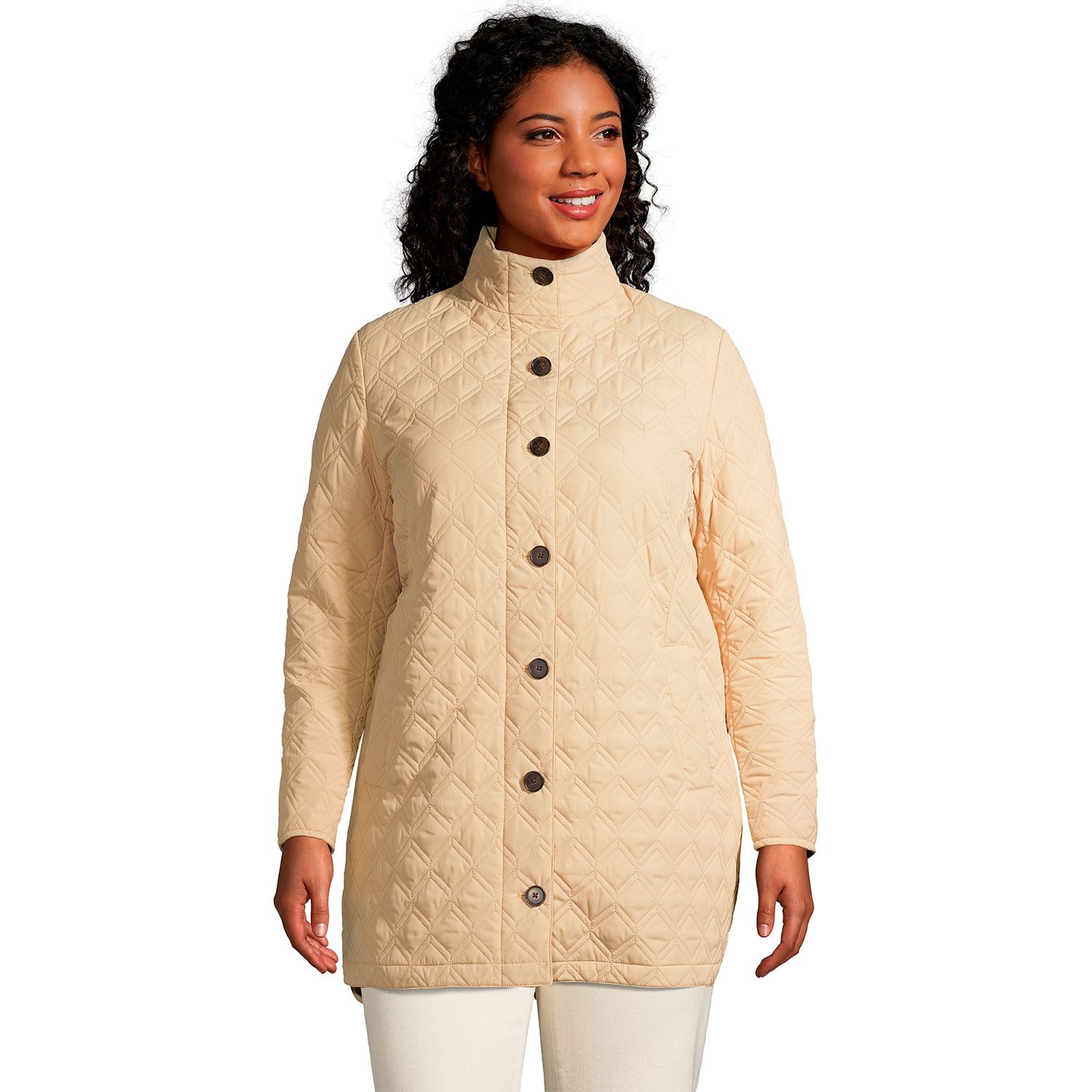 Image for Lands' End Petite Plus Size Insulated Packable Quilted Barn Coat at Kohl's.