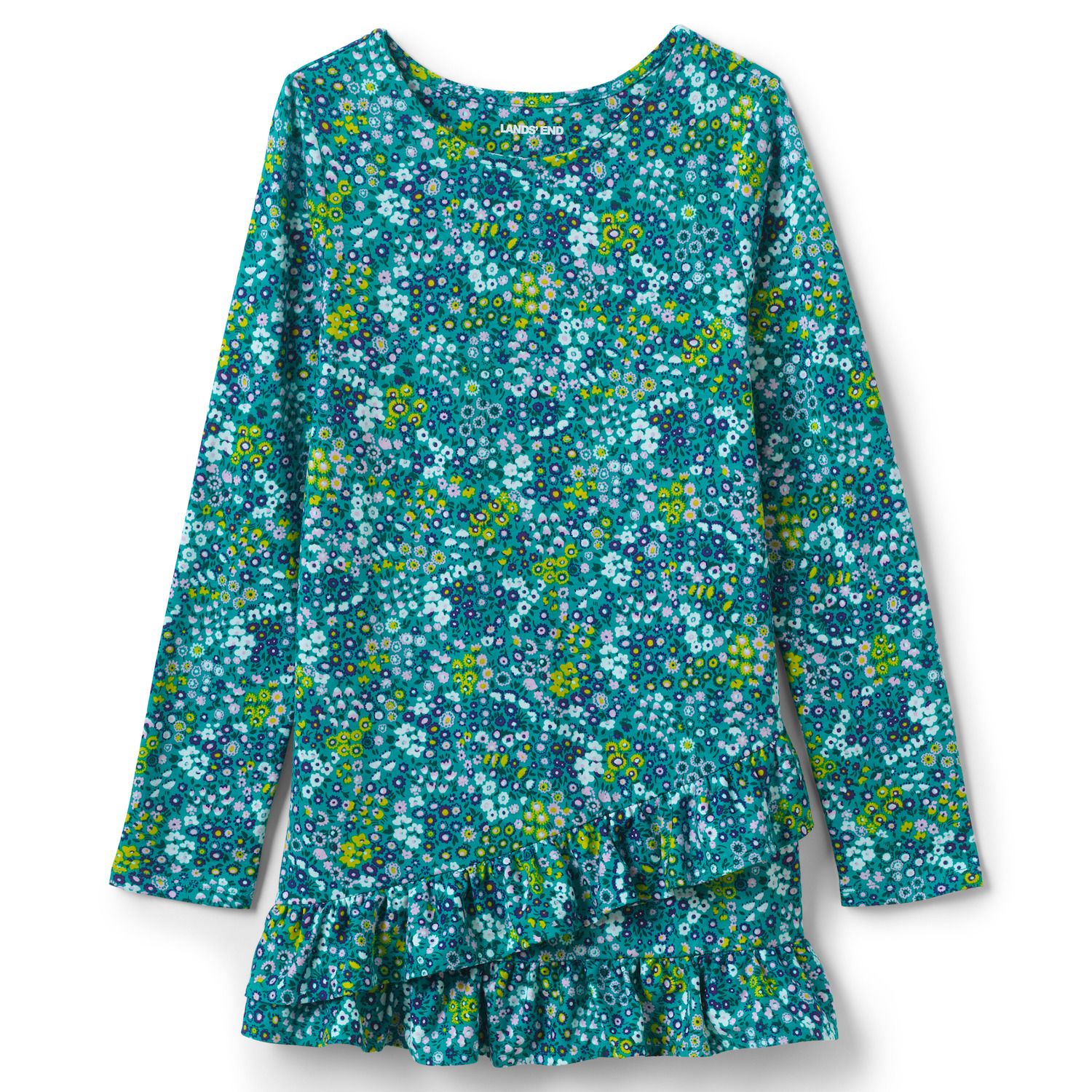 ruffle hem tunic top