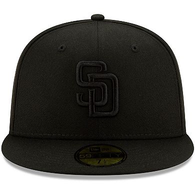 Men's New Era Black San Diego Padres Black on Black 59FIFTY Fitted Hat