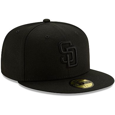 Men's New Era Black San Diego Padres Black on Black 59FIFTY Fitted Hat