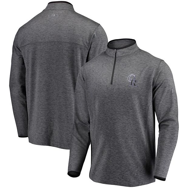 Milwaukee Brewers Under Armour Stretch Reflective Logo Performance  Quarter-Zip Pullover Jacket - Heathered Charcoal
