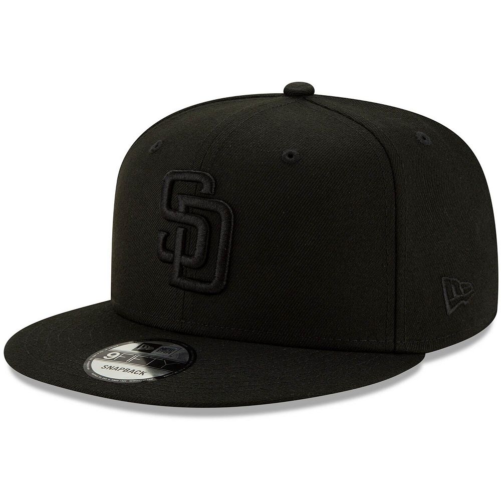バ 9FIFTY CAP（BLK） San Diego Padres New Era Black on Black 9FIFTY Snapback Adjustable
