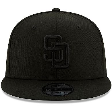 San Diego Padres New Era Black on Black 9FIFTY Snapback Adjustable Hat - Black