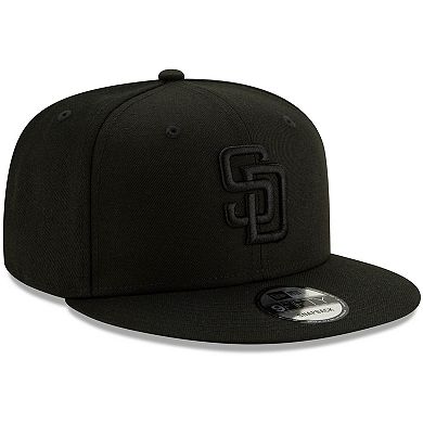 San Diego Padres New Era Black on Black 9FIFTY Snapback Adjustable Hat - Black