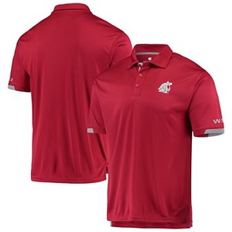 Men's Colosseum Crimson Washington State Cougars Santry Lightweight Polo