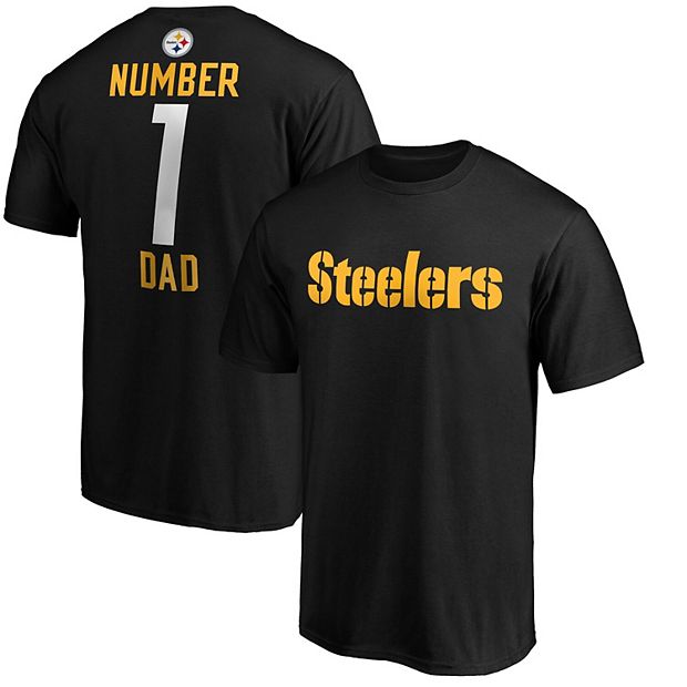 Men's Black Pittsburgh Steelers Big & Tall #1 Dad T-Shirt