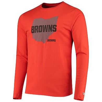Men's New Era Orange Cleveland Browns State Long Sleeve T-Shirt