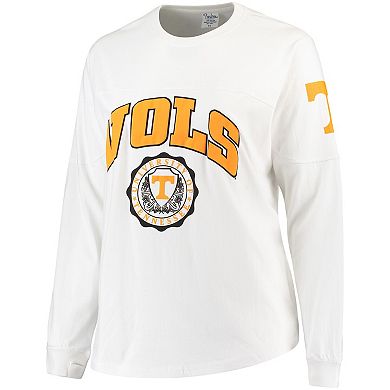Women's White Tennessee Volunteers Plus Size Edith Long Sleeve T-Shirt