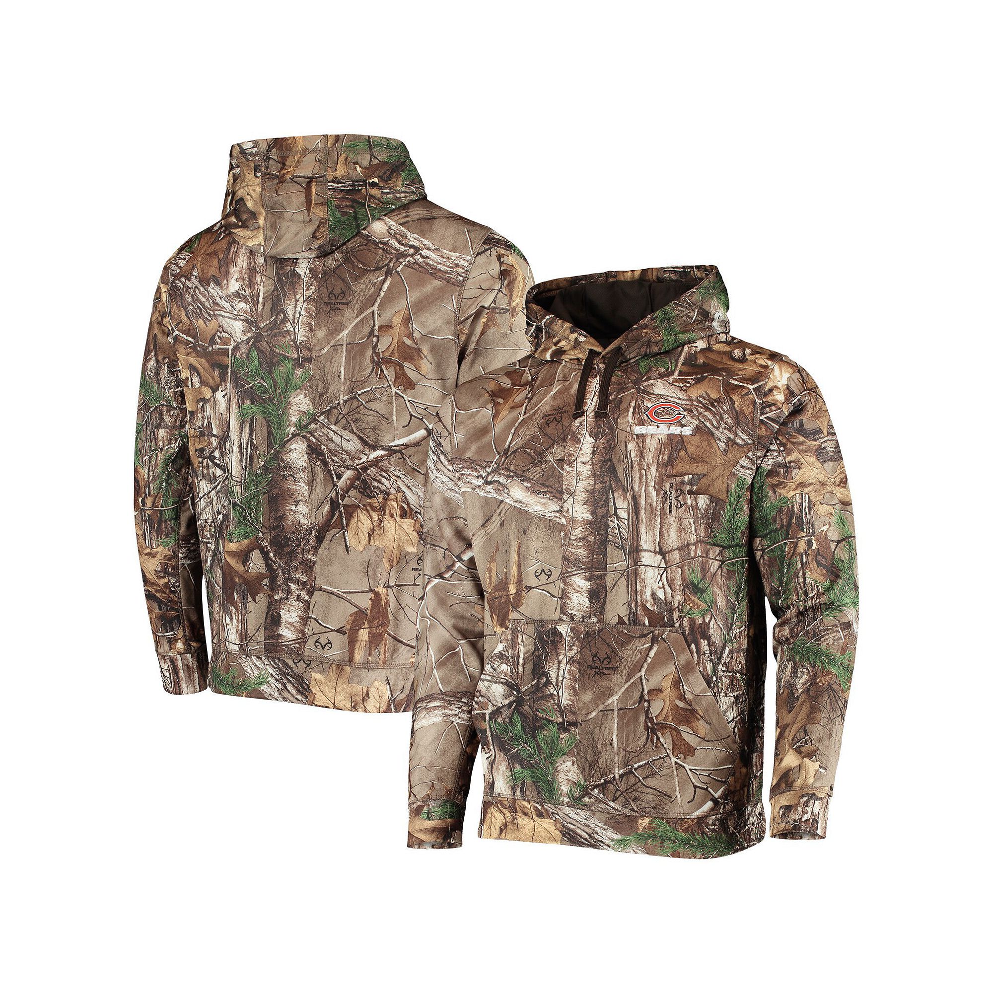 Mens Dunbrooke Realtree Camo Chicago Bears Circle Champion Tech Fleece Pul