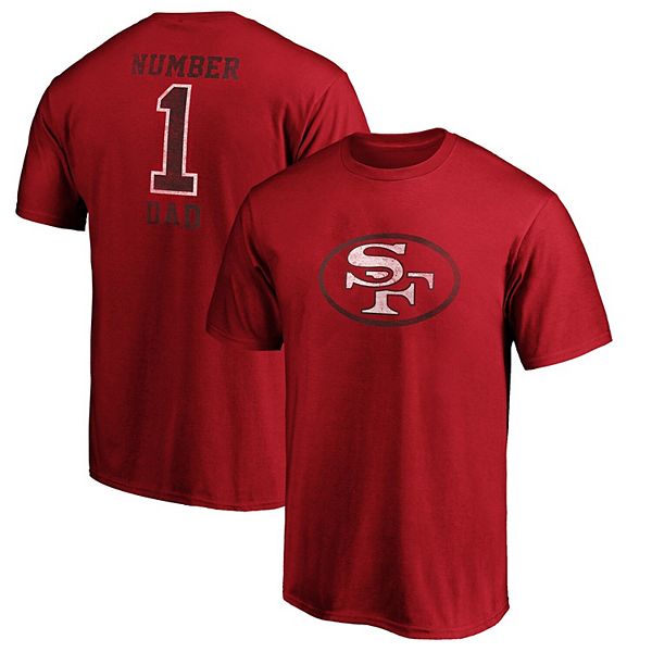 Men's Fanatics Branded Scarlet San Francisco 49ers #1 Dad T-Shirt