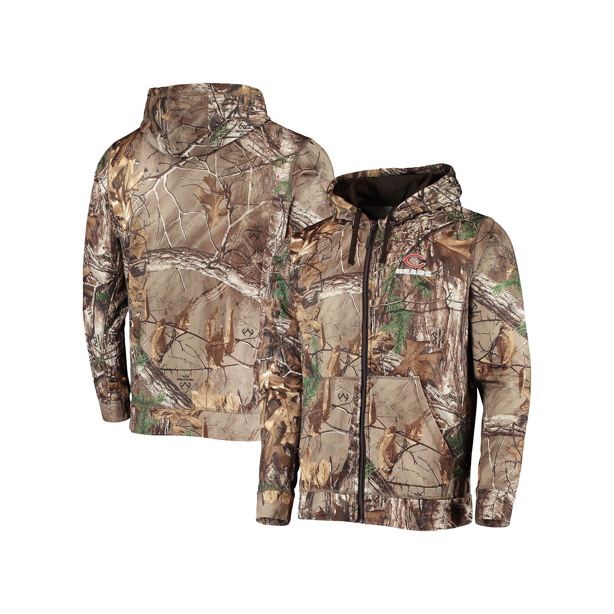 Mens Dunbrooke Realtree Camo Chicago Bears Trophy Tech Fleece Full-Zip Hoo