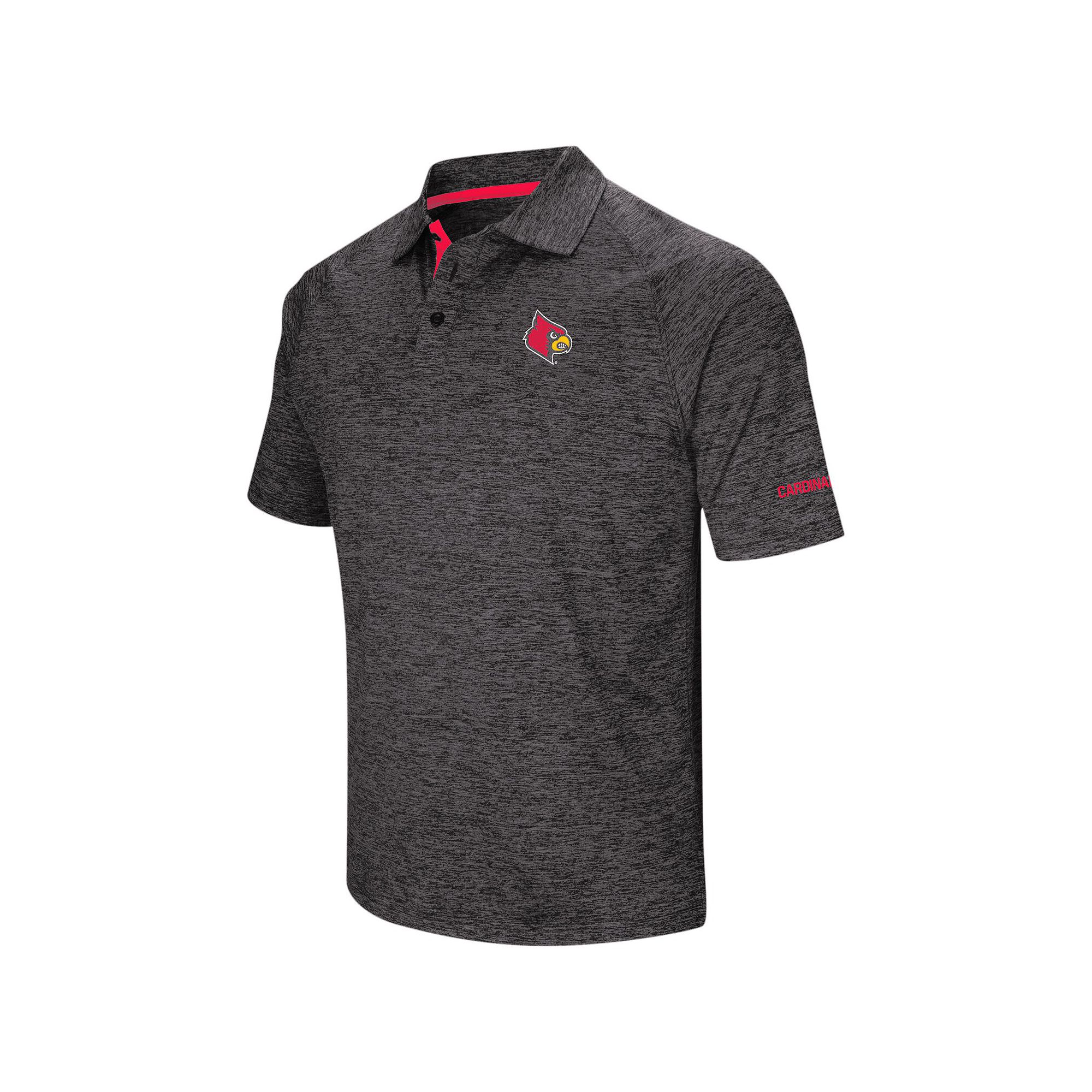 Mens Colosseum Black Louisville Cardinals Big & Tall Down Swing Polo, Size