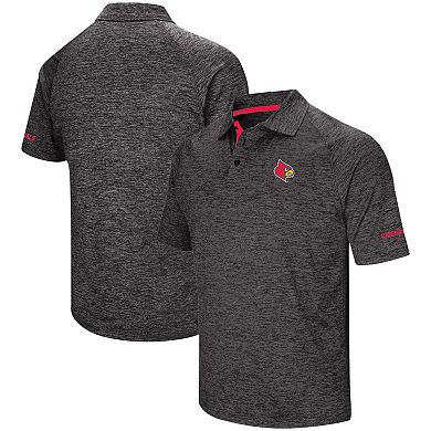 Men's Colosseum Black Louisville Cardinals Big & Tall Down Swing Polo