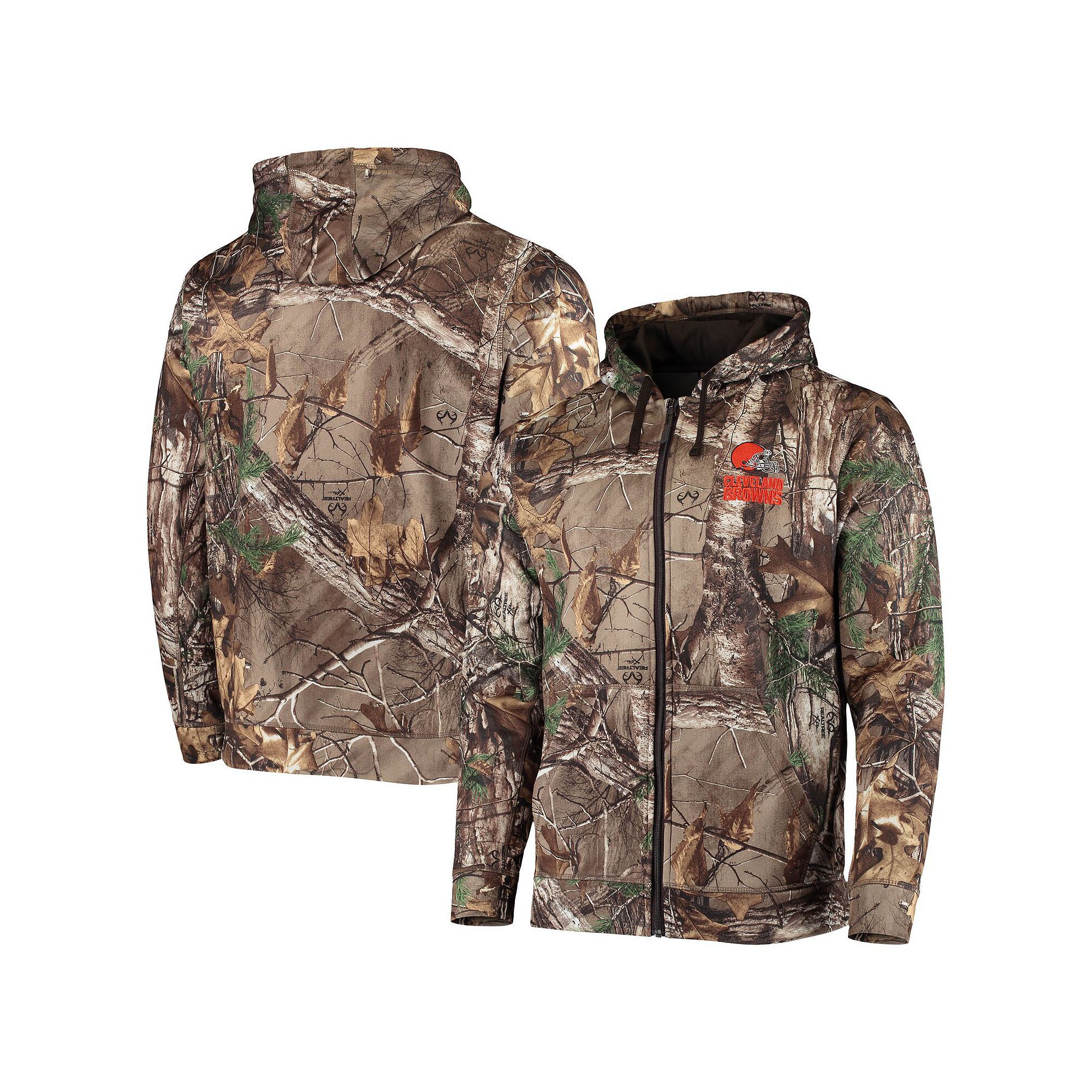 Mens Dunbrooke Realtree Camo Cleveland Browns Trophy Tech Fleece Full-Zip 