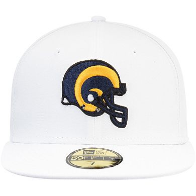 Men's New Era White Los Angeles Rams Historic Omaha 59FIFTY Fitted Hat