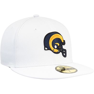 Men's New Era White Los Angeles Rams Historic Omaha 59FIFTY Fitted Hat