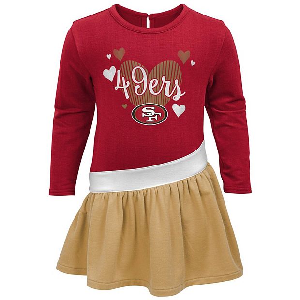 Girls Infant Scarlet San Francisco 49ers All Hearts Jersey Long