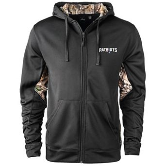 Men's Dunbrooke Black/Realtree Camo New England Patriots Decoy Tech Fleece Full-Zip Hoodie
