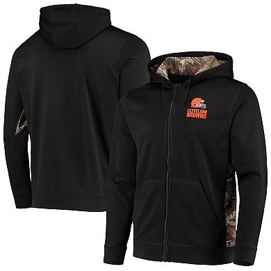 Men's Dunbrooke Black/Realtree Camo Cleveland Browns Decoy Tech Fleece Full-Zip Hoodie