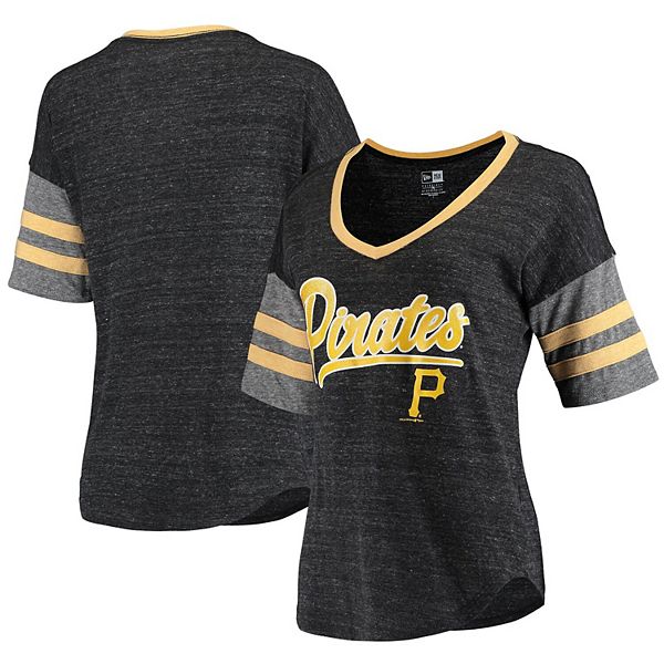 Women's New Era Black Pittsburgh Pirates Baby Jersey V-Neck T-Shirt
